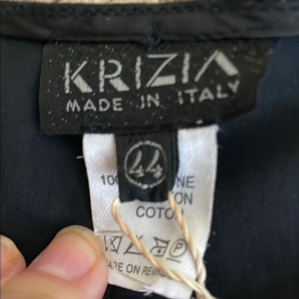 Krizia High Rise Flat Front Wide Leg Minimalist Design Pant Made in Italy NWT 8 - Picture 11 of 14